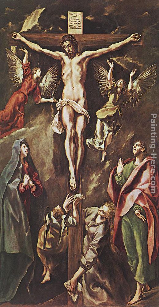 The Crucifixion painting - El Greco The Crucifixion art painting